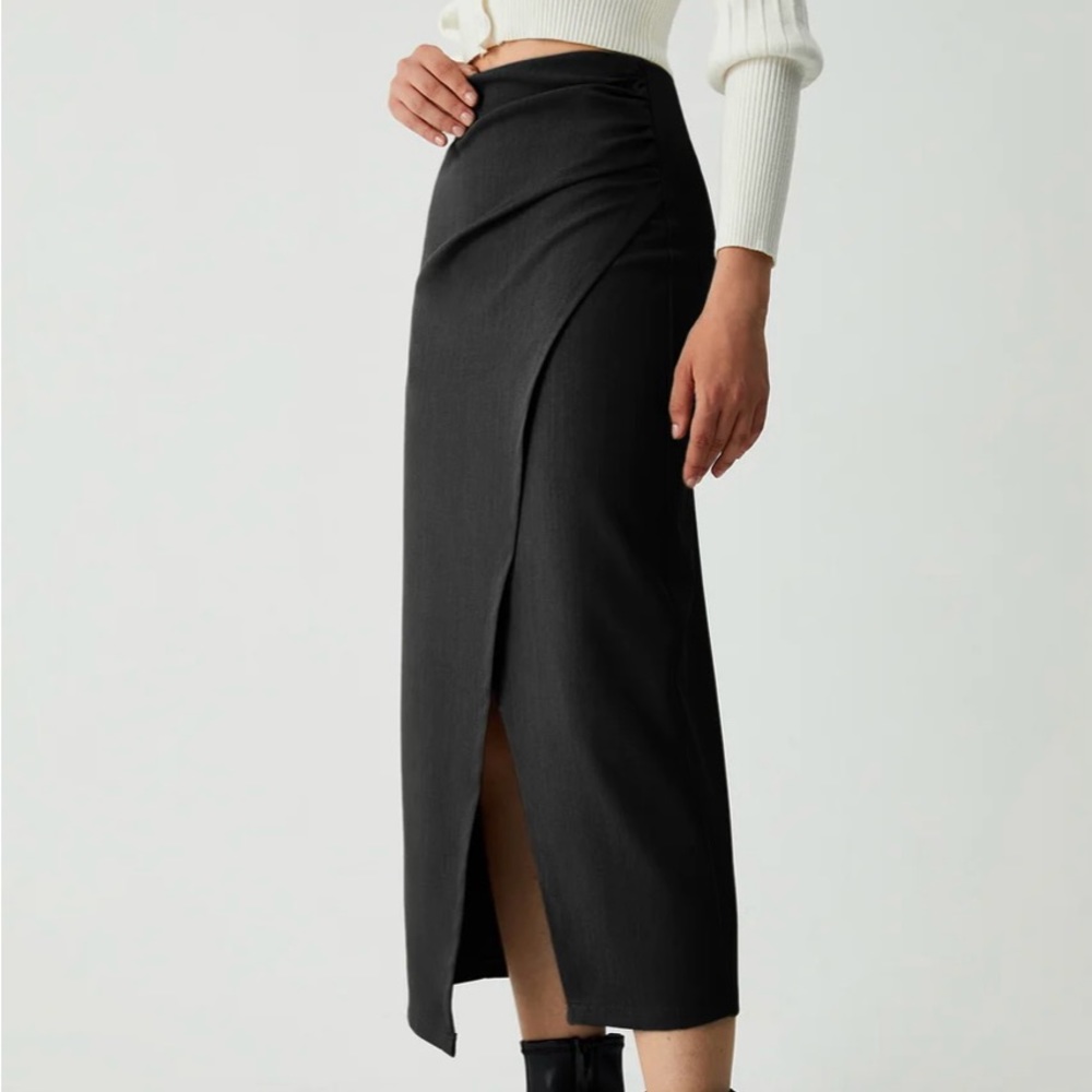 Maple Wrap Slit Midi Skirt | Size XL